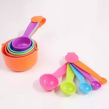 Популярные штабелируемые прозрачные весы с защитой от царапин, удобная ручка, мерные вложенные чайные ложки, принадлежности для выпечки, чайные ложки L