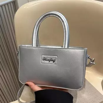 Популярные сумки этого года для женщин Модные модные сумки-мессенджеры для женщин Универсальные сумки на одно плечо для женщин серебряный