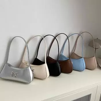 Популярные сумки этого года для женщин. Ретро-сумки подмышки для женщин. Иностранный стиль и универсальные модные сумки через плечо для женщин. серебряный