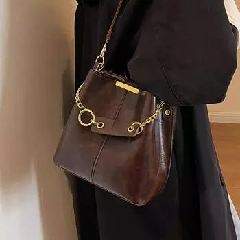 Популярные сумки этого года Сумка-ведро Женская фактурная сумка через плечо Ретро-сумка через плечо для поездок на работу