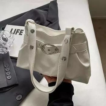 Популярные сумки для женщин, новинка 2024 года, модные текстурированные сумки, высококачественная сумка на одно плечо подмышками, маленькая квадратная сумка через плечо серебряный