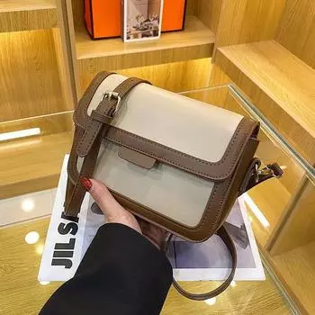 Популярные сумки женские модные сумки через плечо сумка-мессенджер текстура ниша маленькая квадратная сумка хаки