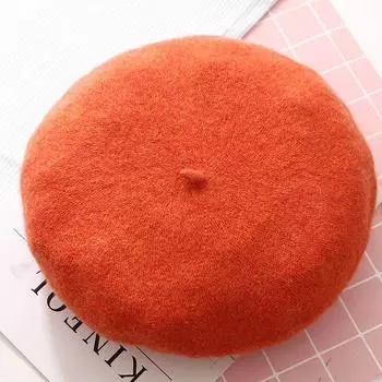 Популярные теплые береты женские 1 шт., женская шляпа в стиле художника, шерстяные винтажные однотонные шапки, женские высококачественные корейские береты, шляпа уникальная хаки