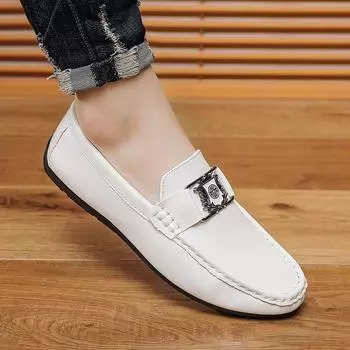 Популярные туфли Doudou мужские однопедальные ленивые деловые повседневные кожаные туфли мужские мокасины высококачественная мужская обувь 39 чёрный