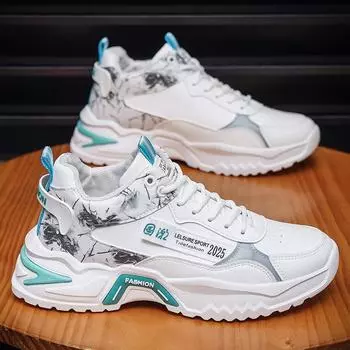 Популярные туфли на толстой подошве для пап, подростковая мужская обувь, увеличивающая рост, модная спортивная обувь для отдыха, универсальная и современная обувь Putian 39