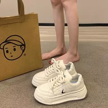 Популярные универсальные белые туфли Muffin, женские, весна-осень, пожилые, на толстой подошве, 2025, новые немецкие тренировочные повседневные спортивные туфли 35 коричневый