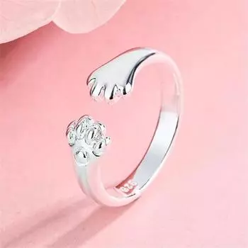 Популярные ювелирные изделия из стерлингового серебра 925 пробы с милыми животными, модные индивидуальные кошачьи коготки, темперамент, изысканные открывающиеся кольца R090