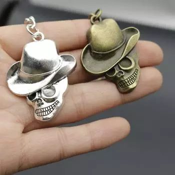 Популярные ювелирные изделия, простая шляпа, брелок со скелетом, кулон one size