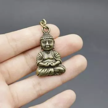 Популярные ювелирные изделия, простой кулон-брелок с изображением Будды one size