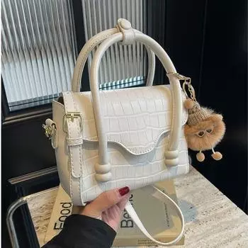 Популярные в этом году небольшие женские ручные сумки с каменным узором в 2024 году: новые весенние рабочие небольшие сумки, дорожные сумки через плечо на одно плечо