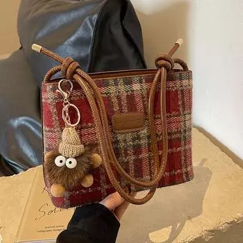 Популярные в этом году шерстяные плетеные сумки для женщин, модные модные сумки-тоут для женщин, сумки-ведра высокого класса Sense Niche