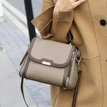 Популярные в этом году сумки, женские сумки, натуральная кожа, вместительные высококачественные фактурные сумки-мессенджеры через плечо. серый