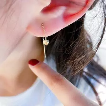 Популярные висячие серьги из стерлингового серебра S925, модные простые маленькие глянцевые серьги-кисточки с надписью «Love» 925