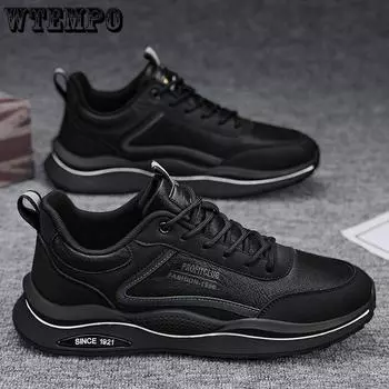 Популярные водонепроницаемые мужские кроссовки с низким верхом, повседневные парные высококачественные мужские кроссовки для бега, амортизирующие износостойкие кроссовки 39 чёрный
