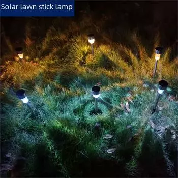 Популярные водонепроницаемые солнечные уличные светильники для газонов и садов - нержавеющая сталь 45 Plastic белый