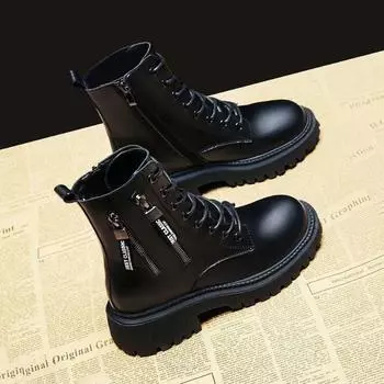 Популярные женские ботинки Martin 2024 года, осень-зима, новые одинарные ботинки, зимние бархатные хлопковые ботинки, короткие ботинки в британском стиле, женские универсальные 35