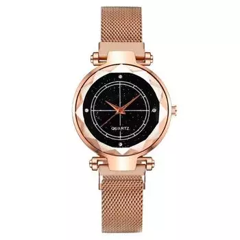 Популярные женские часы с циферблатом звездного неба, инкрустированным бриллиантами, женские часы с магнитом, ленивый железный магнит красный