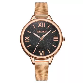 Популярные женские часы Starry Sky Fashion Roman Pattern, женские часы Milan с сетчатым ремешком, кварцевые чёрный