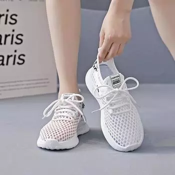 Популярные женские кроссовки Fly-Watch 2024 года, новые летние сетчатые дышащие женские кроссовки, легкие амортизирующие кроссовки O2 35 чёрный