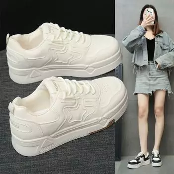 Популярные женские кроссовки весна 2025 новые черно-белые женские туфли с пандой студенческие спортивные туфли на платформе белые туфли женские 35