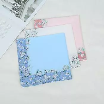 Популярные женские носовые платки с цветочным принтом из хлопка, женские носовые платки для детей, полотенца для лица и рук, рождественские подарки розовый