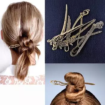 Популярные женские шпильки для волос для девочек, женские палочки для волос, заколки для волос, элегантность, сплав, женщины, винтаж 1