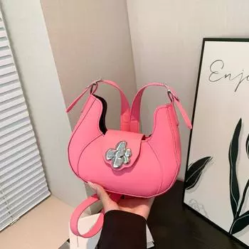 Популярные женские сумки этого года 2024 летние новые французские нишевые сумки через плечо новолуние красивые сумки через подмышки в иностранном стиле чёрный