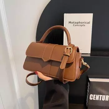 Популярные женские сумки нишевая высококачественная иностранная текстура новая модная сумка-багет через плечо с косым ремешком маленькая квадратная сумка чёрный