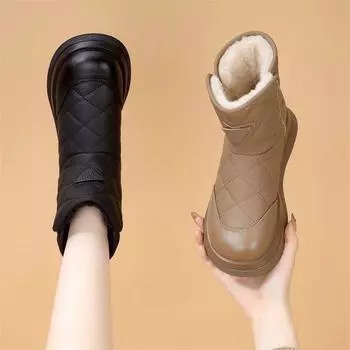 Популярные зимние ботинки женские зимние 2024 новые бархатные утолщенные хлопковые ботинки водонепроницаемые, нескользящие и теплые короткие ботинки хлопковые ботинки 35