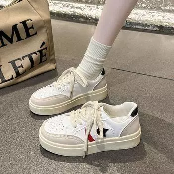 Популярные звездные маленькие белые туфли летние новые туфли для досок в иностранном стиле тонкие весенние и осенние повседневные универсальные туфли на платформе женские 35