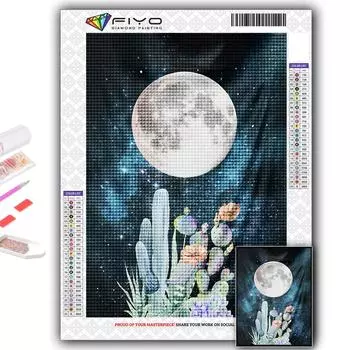 Популярный 5D Diy Вышивка крестиком Луна Фаза Живопись Полная дрель Вышивка крестиком Ремесла Комплект настенная наклейка Домашний декор Full Round 20X30CM