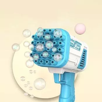 Популярный электрический пистолет для мыльных пузырей для детских игрушек, 32-отверстий, электрический пистолет для мыльных пузырей без батареи, пузырьковая вода, популярный синий