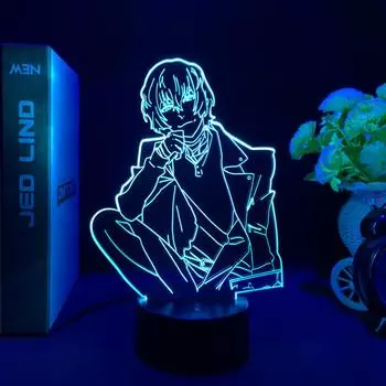 Популярный аниме Bungou Stray Dogs акриловый 3D ночник Dazai Osamu Nakahara Chuya светодиодная неоновая лампа для детей Hoom Декор в спальню