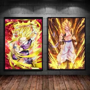 Популярный аниме-плакат Dragon Ball Super Saiyang Wukong Hd с принтом, настенная наклейка, украшение 21cm30cm NoFrame