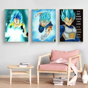 Популярный аниме-постер Dragon Ball Gogeta для гостиной, подарок на день рождения, настенное искусство, домашний классический модуль 21cm30cm NoFrame