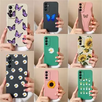 Популярный бампер Daisy Sunflower для Samsung M55 C55 A16 S24 FE A06 M35, высококачественные матовые силиконовые чехлы для защиты камеры телефона для Galaxy Samsung M55 5G