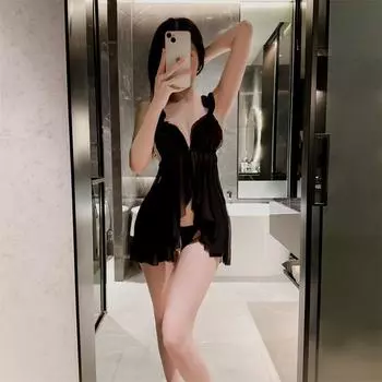 Популярный большой размер сексуальный настоящий чистый костюм желания ветер гравированный сексуальный женский сексуальный Small size [80-65kg]