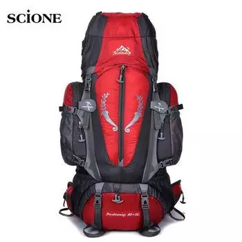 Популярный большой уличный рюкзак объемом 85 л, унисекс, дорожный, многоцелевой, для альпинизма, пешего туризма, большая вместительная сумка для кемпинга оранжевый