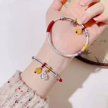 Популярный браслет в китайском стиле Zuyin 990, новый тканый длинный серебряный браслет, женский простой и безопасный браслет, подарок на День святого Валентина Adjustable size