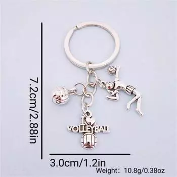 Популярный брелок-подвеска из ювелирного сплава, креативный и персонализированный брелок в спортивном стиле, волейбол, подарки «Я люблю волейбол»