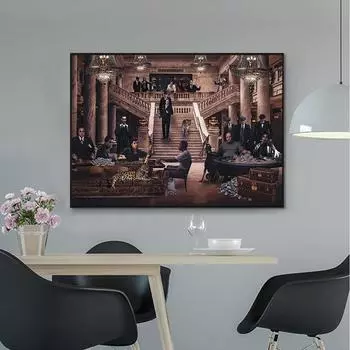 Популярный британский криминальный гангстерский сериал «Острые козырьки», холст, живопись, постеры, принты, Куадрос, домашний декор для спальни, без рамы, без рамки 20*40cm