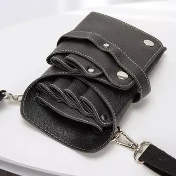 Популярный чехол для ножниц с регулируемым ремнем, портативная кобура для парикмахерских ножниц, сумка для салонных парикмахерских инструментов, держатель для ножниц, чехол для парикмахера чёрный