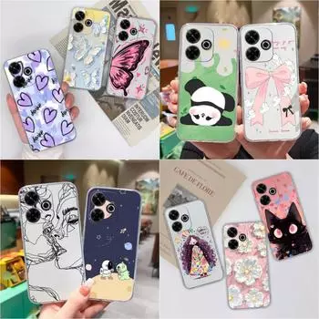 Популярный чехол Graffiti Butterfly для Xiaomi Redmi 13 13C 14C A3 Note 13 Pro K70E K60 Ultra, новый чехол, мягкий силиконовый, устойчивый к падениям, прозрачный чехол для телефона Redmi Redmi 13 4G