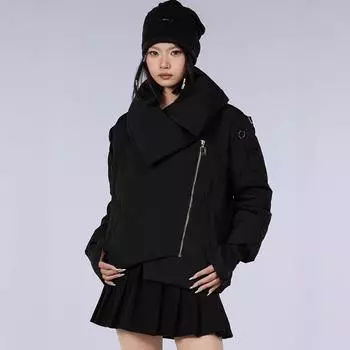 Популярный дикий ягодный светлый роскошный белый утиный пух женский короткий пуховик модная куртка студенческий лацкан пирог преодоленный S