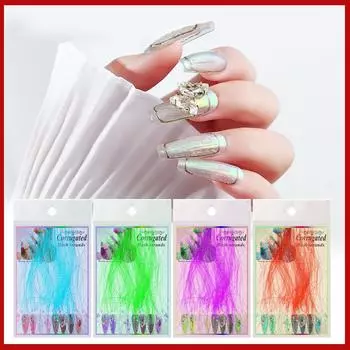 Популярный дизайн ногтей Флуоресцентный шелк Симфония светящийся цвет шелковая линия Украшение для ногтей Блестящий шелк