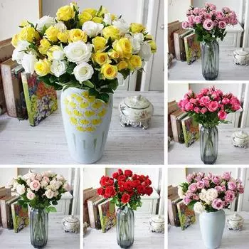 Популярный имитационный цветок Прочный Яркий Экологичный красный