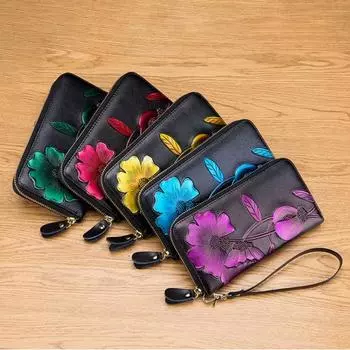 Популярный кошелек для сотового телефона на молнии, прочное хранилище зелёный