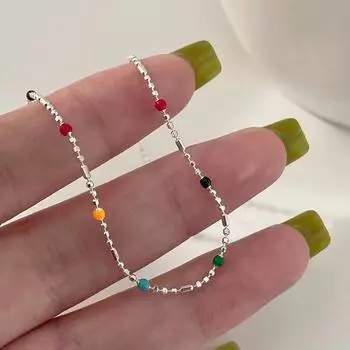 Популярный круглый браслет из бусин, разноцветные бусины, браслет с подвесками, подарок на день рождения для женщин, изящные ювелирные изделия платиновый