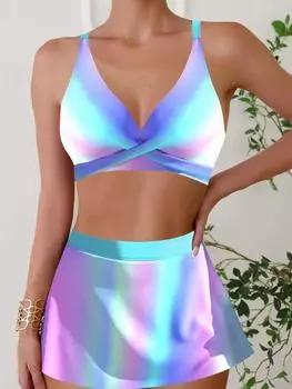 Популярный летний новый модный повседневный женский высококачественный удобный пляжный купальник из двух частей S-5XL S