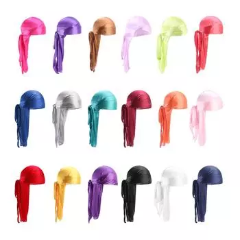 Популярный модный мягкий шелковый длинный платок в стиле хип-хоп с длинным хвостом One Size белый